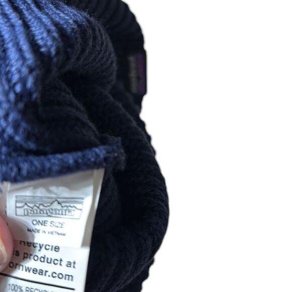 Patagonia one size unisex blue knit beanie hat winter - Picture 3 of 3